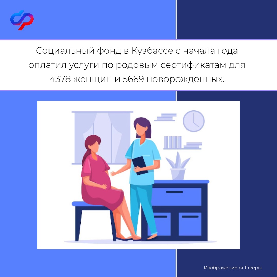 Социальный фонд в Кузбассе с начала года оплатил услуги по родовым сертификатам для 4 378 женщин и 5 669 новорожденных